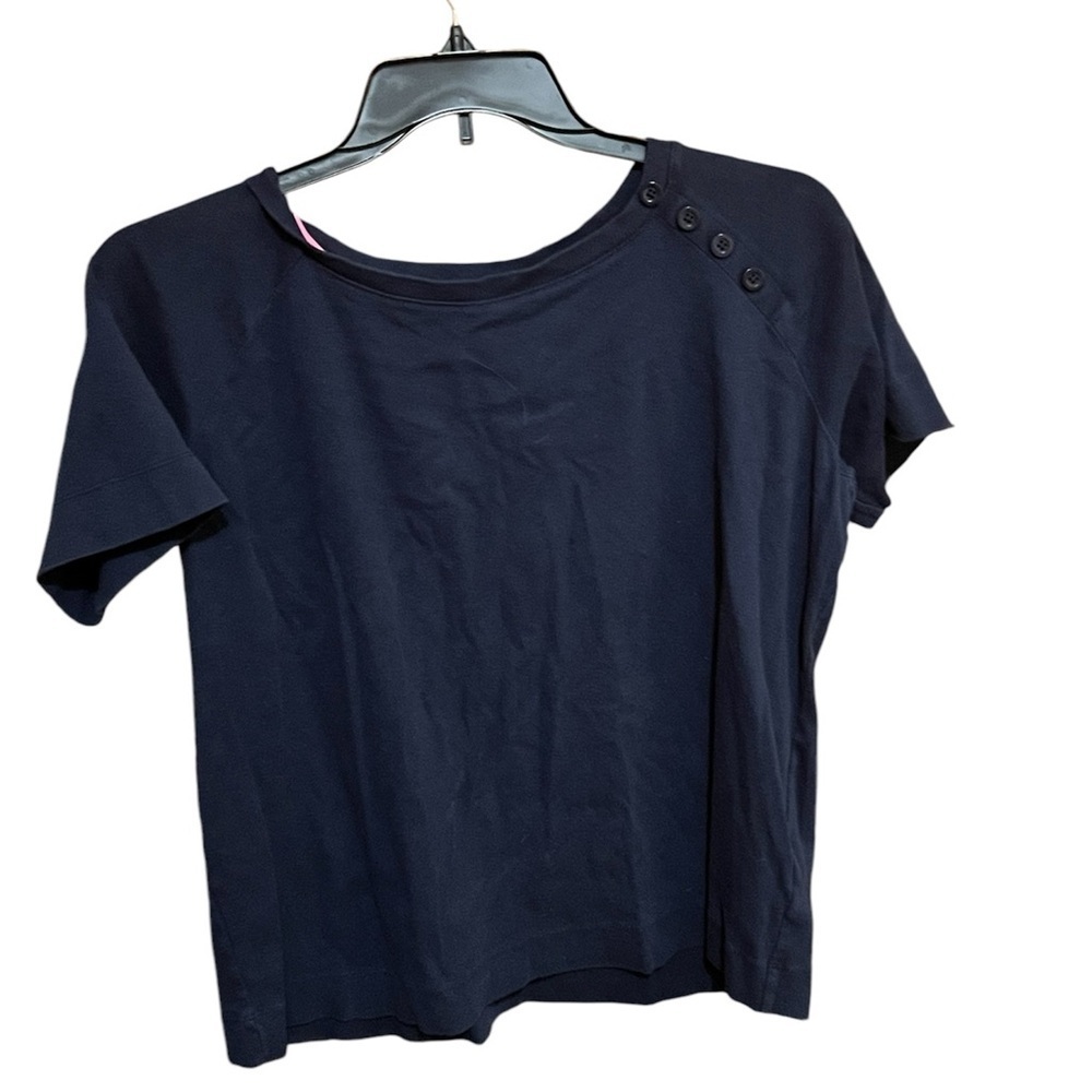 Plus Sz Jones New York Sport Navy Shirt Woman Size 3x. Buttons on shoulder
